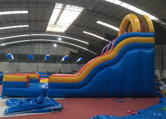 Professional Fireproof Double Water Slide With Splash Pool 3 Years Warrenty