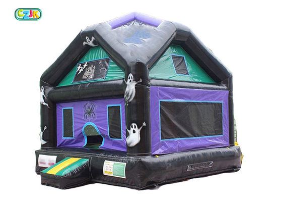 Safe Blow Up Haunted Bouncer Houses Large Netted Vent Windows For Air Flow